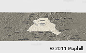 Shaded Relief Panoramic Map of Techiman, darken