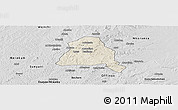 Shaded Relief Panoramic Map of Techiman, desaturated