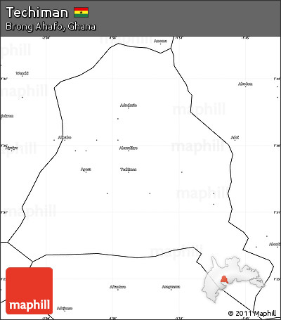 Blank Simple Map of Techiman