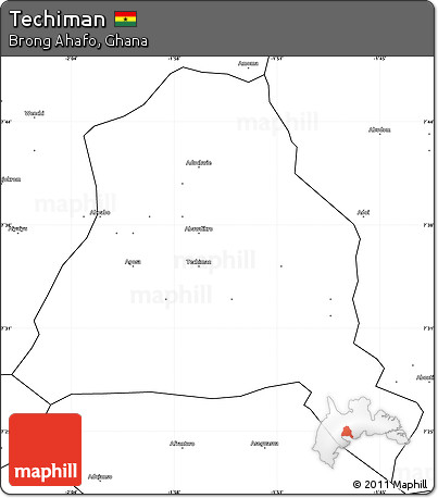 Blank Simple Map of Techiman
