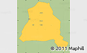 Savanna Style Simple Map of Techiman, single color outside