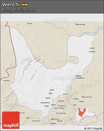 Classic Style 3D Map of Wenchi