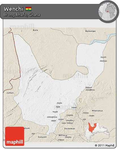 Classic Style 3D Map of Wenchi