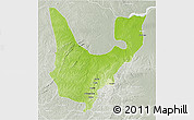 Physical 3D Map of Wenchi, lighten, semi-desaturated