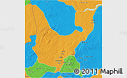 Political 3D Map of Wenchi