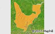 Political 3D Map of Wenchi, satellite outside