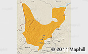 Political 3D Map of Wenchi, shaded relief outside