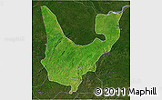 Satellite 3D Map of Wenchi, darken