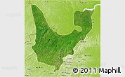 Satellite 3D Map of Wenchi, physical outside