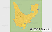 Savanna Style 3D Map of Wenchi, single color outside