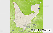 Shaded Relief 3D Map of Wenchi, physical outside