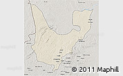 Shaded Relief 3D Map of Wenchi, semi-desaturated