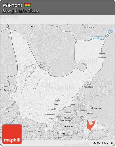 Silver Style 3D Map of Wenchi