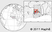 Blank Location Map of Wenchi, highlighted country, highlighted parent region, within the entire country