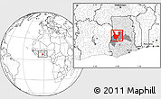 Blank Location Map of Wenchi, highlighted country, highlighted parent region