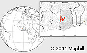 Blank Location Map of Wenchi, highlighted country