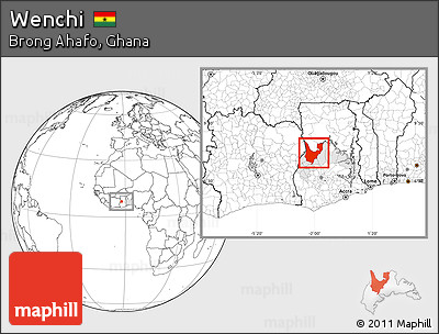 Blank Location Map of Wenchi, highlighted parent region