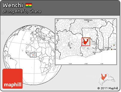Blank Location Map of Wenchi, highlighted parent region