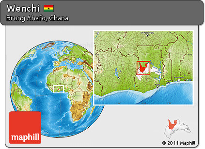 Physical Location Map of Wenchi, highlighted parent region