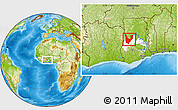 Physical Location Map of Wenchi, highlighted parent region