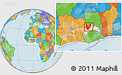 Political Location Map of Wenchi, highlighted parent region