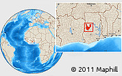 Shaded Relief Location Map of Wenchi