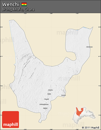 Classic Style Map of Wenchi, single color outside