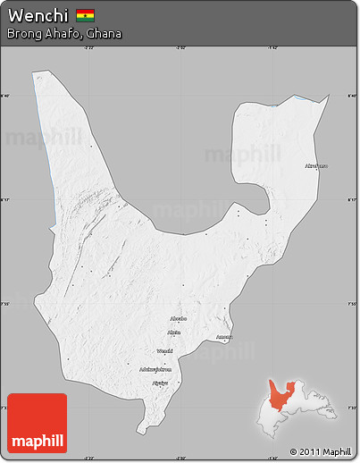 Gray Map of Wenchi, single color outside