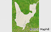 Shaded Relief Map of Wenchi, satellite outside