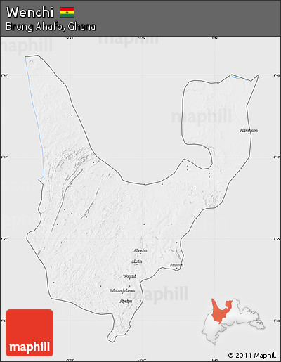 Silver Style Map of Wenchi, single color outside