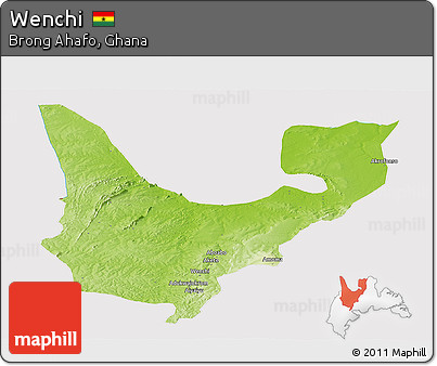 Physical Panoramic Map of Wenchi, cropped outside