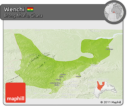 Physical Panoramic Map of Wenchi, lighten