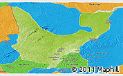 Physical Panoramic Map of Wenchi, political outside