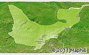 Physical Panoramic Map of Wenchi, satellite outside