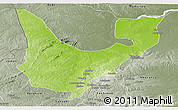 Physical Panoramic Map of Wenchi, semi-desaturated
