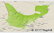 Physical Panoramic Map of Wenchi, shaded relief outside