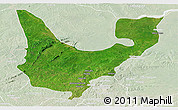 Satellite Panoramic Map of Wenchi, lighten
