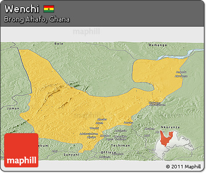 Savanna Style Panoramic Map of Wenchi