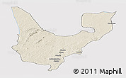 Shaded Relief Panoramic Map of Wenchi, cropped outside