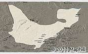 Shaded Relief Panoramic Map of Wenchi, darken