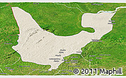 Shaded Relief Panoramic Map of Wenchi, satellite outside