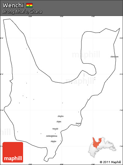 Blank Simple Map of Wenchi, cropped outside