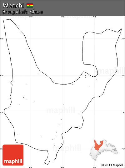 Blank Simple Map of Wenchi, cropped outside, no labels
