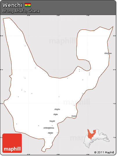 Classic Style Simple Map of Wenchi, cropped outside