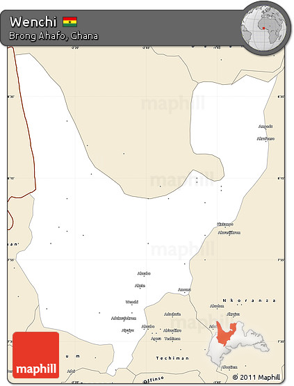 Classic Style Simple Map of Wenchi