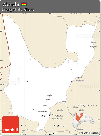 Classic Style Simple Map of Wenchi