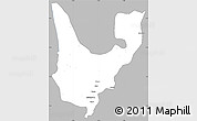 Gray Simple Map of Wenchi, single color outside