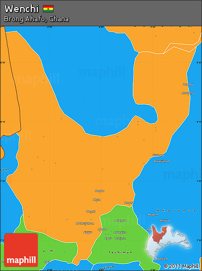 Political Simple Map of Wenchi