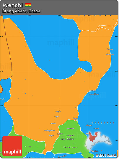 Political Simple Map of Wenchi