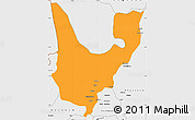 Political Simple Map of Wenchi, single color outside, borders and labels